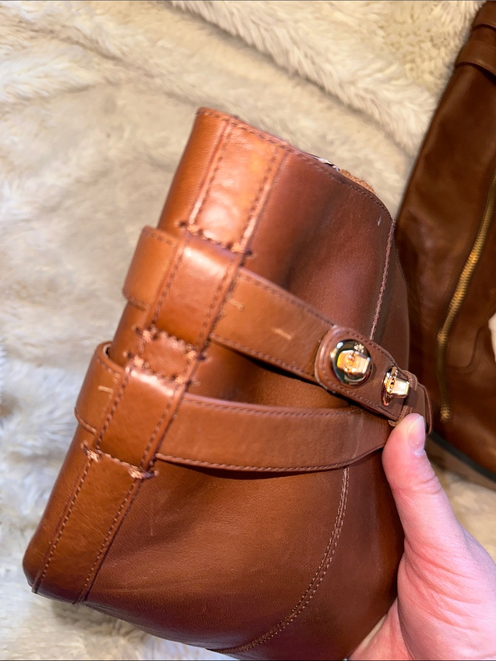 Coach Brown Leather Knee-High Riding Boots - Picture 8 of 8